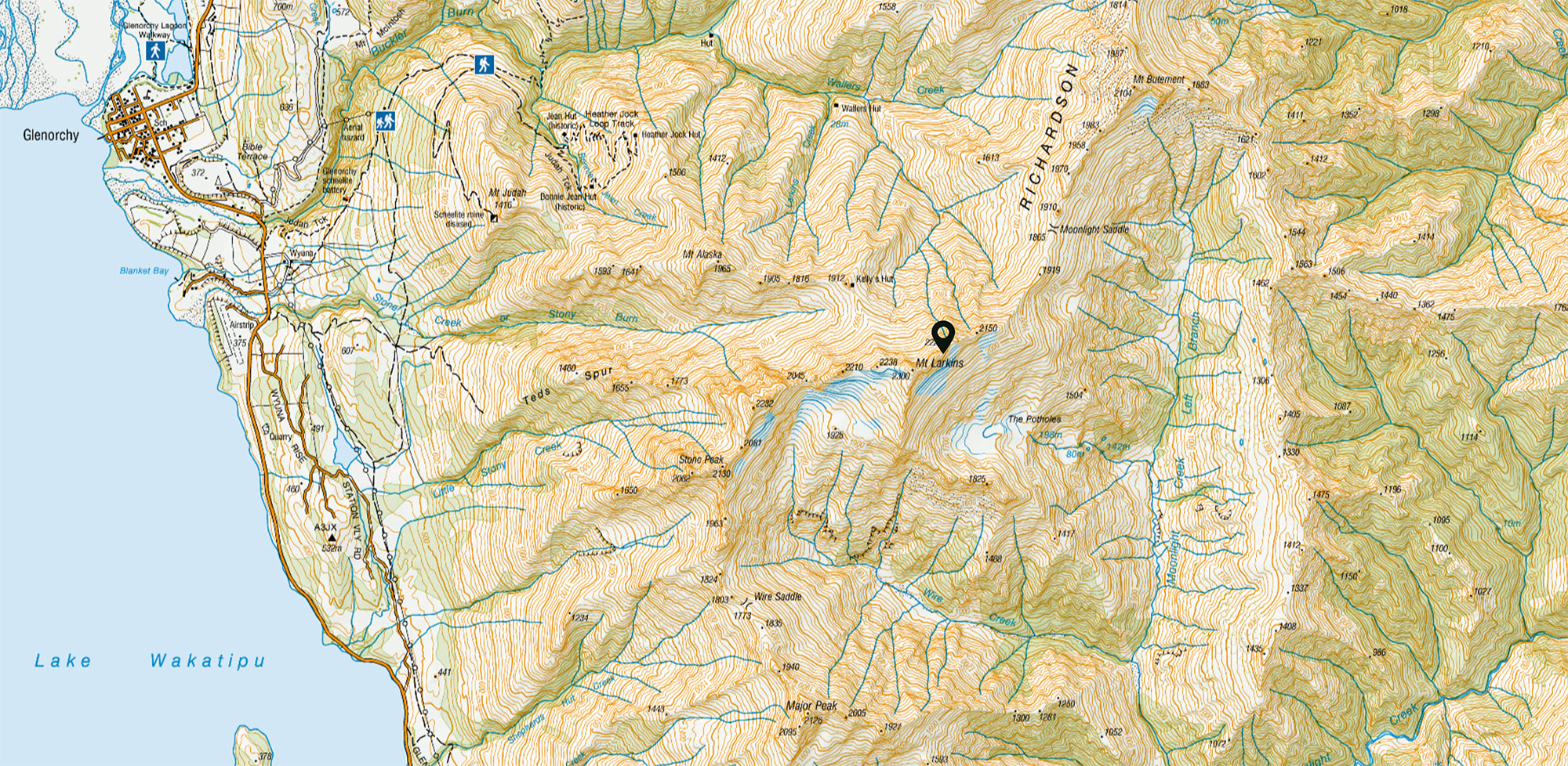 Mount Larkins Topographical Map - DoC